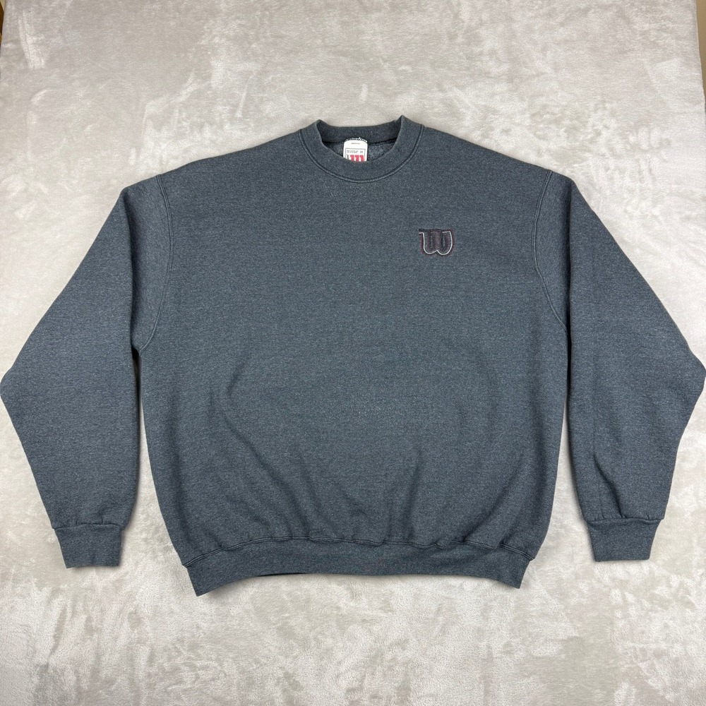 VTG Wilson Sweatshirt Mens 3X Dark Gray Crew Neck USA Made Streetwear Skater Y2K
